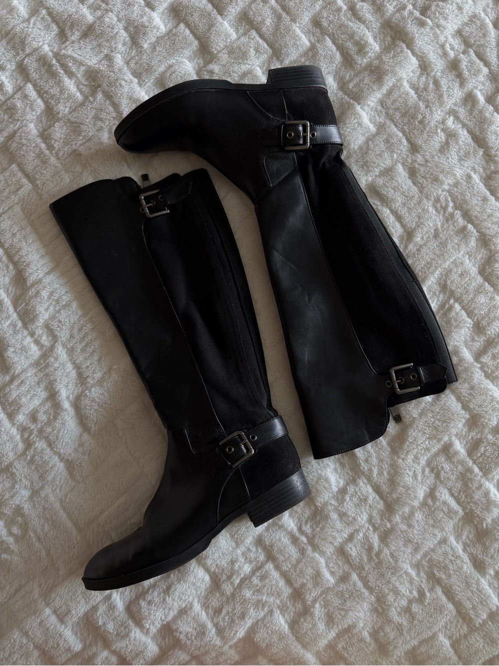 Liz Claiborne Black Over-the-Knee Buckle Riding Boots